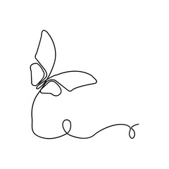 Minimalist One Line Butterfly Illustration
