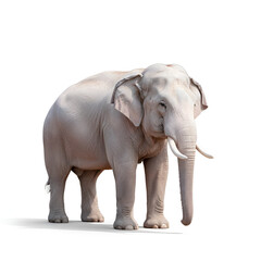 Majestic Elephant on White Background &ndash; High-Resolution Wildlife Photography for Nature and Art Projects