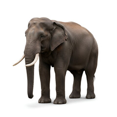 Obraz premium Majestic Elephant on White Background – High-Resolution Wildlife Photography for Nature and Art Projects