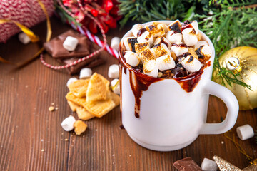 Mug with S`mores hot chocolate or latte