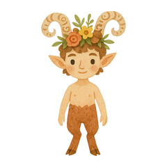 Naklejka premium PNG Whimsical faun character illustration.