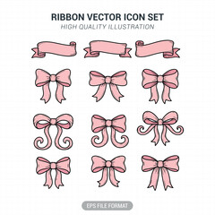 Pink Ribbon collection vector illustration
