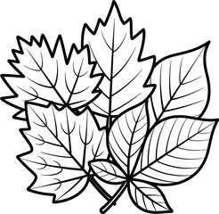 Seamless black and white leaf pattern vector illustration for floral wallpaper design