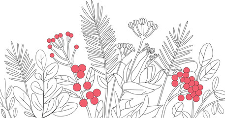 A beautiful floral background with red poppies and leaf is a seamless vector illustration of a spring or summer nature pattern design