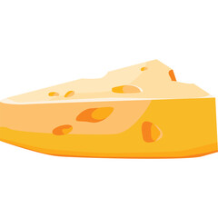 A Wedge Of Swiss Cheese With Visible Holes And A Transparent Background