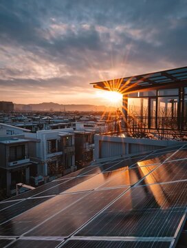 sunset over the Solar City 