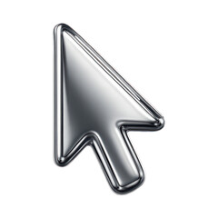 Obraz premium PNG Chrome arrow cursor illustration.