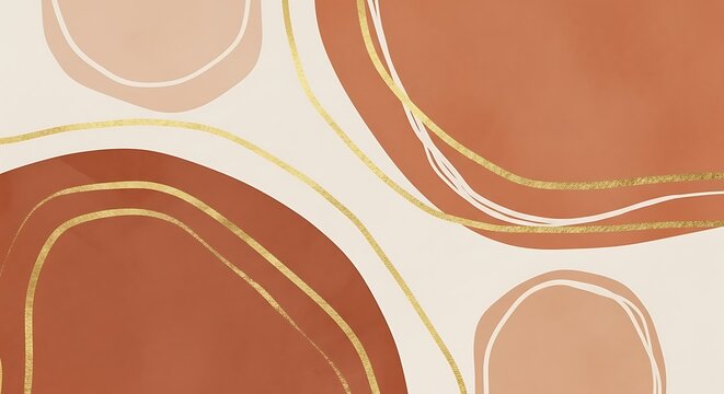 "Minimal Abstract Earthy Shapes with Organic Flow and Neutral Tones"