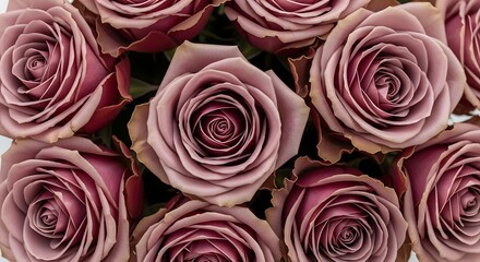 Beautiful soft pink and purple roses close-up macro photography floral arrangement