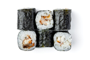 Hosomaki sushi on a white background isolated for menu