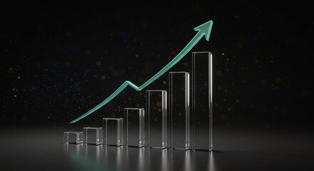 Rising Arrow Success Chart Bars Finance Growth Business Concept