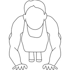 Line Art of Person Doing Push-Up