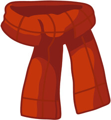 Festive Red Scarf with Snowflake Pattern and Fringe Ends, Perfect Winter Accessory for Holiday Illustration and Decoration