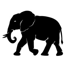 Elephant silhouette on white background vector illustration
