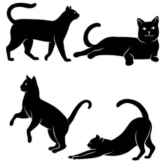 Cat Silhouette Vector Illustration with premium quality