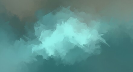 Abstract teal and cyan cloud formation gentle soft focus background texture for design
