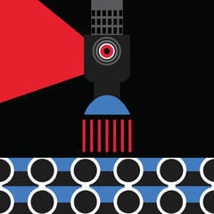 Futuristic Red and Black Abstract Tech Design