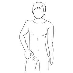 Body Itch One Line Illustration � Minimal Healthcare Vector Design