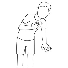 Heart Pain One Line Illustration � Chest Discomfort Minimal Vector Design