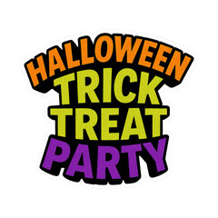 PNG Colorful Halloween party text