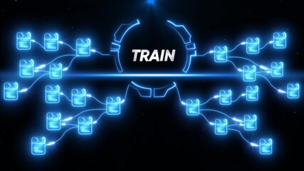 Digital network connections forming a global training data hub with glowing neon nodes and - Powered by Adobe