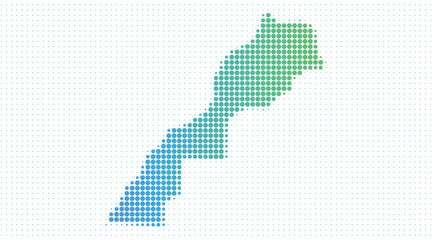 Morocco dotted map in modern halftone style