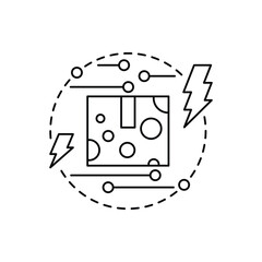 This vector illustration represents smart packaging, fast shipping, and efficient e-commerce systems powered by technology. Ideal for apps, smart logistics platforms, and online marketplaces