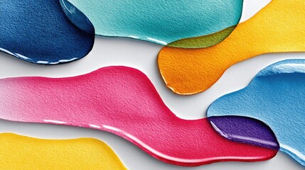 Obraz premium Colorful Gel Swatches on White Background - Beauty and Skincare.