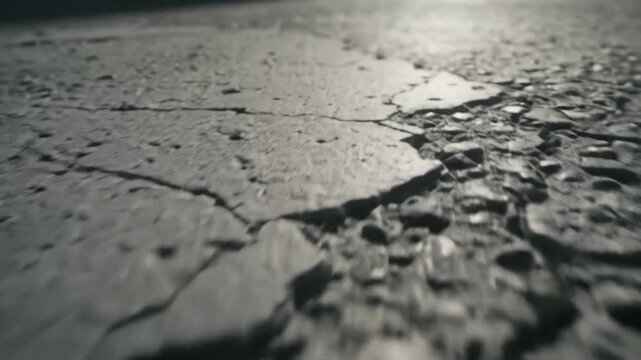 Close-Up View of Cracked Surface with Unique Texture and Patterns