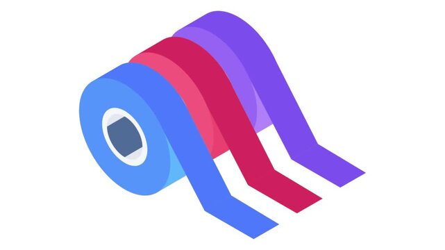 A roll of tape featuring two distinct colors, showcasing its dual design for versatile use in various projects.