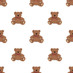 Cute Christmas illustration with xmas decor elements. Hand-drawn holiday vector illustration. Happy New Year's seamless pattern