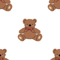 Cute Christmas illustration with xmas decor elements. Hand-drawn holiday vector illustration. Happy New Year's seamless pattern