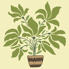  potted plant background vector illustration