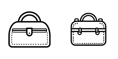 The icon for a cosmetic bag line is depicted as a minimalist symbol on a transparent background with a modern image style