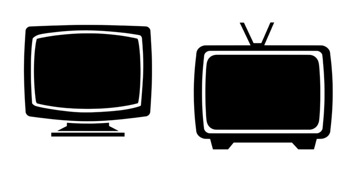 The icon of a flat tv embodies modern design and signifies home technology
