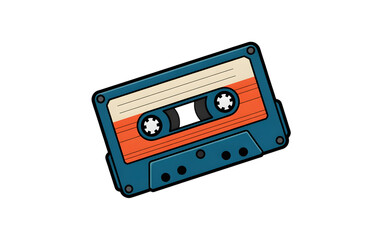 Fototapeta premium Retro audio cassette tape isolated on transparent background