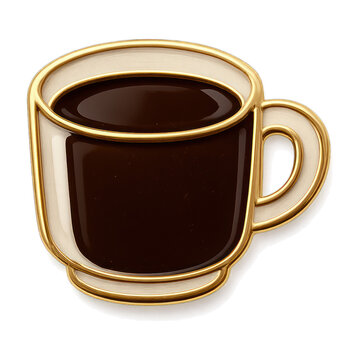 PNG Golden coffee cup illustration