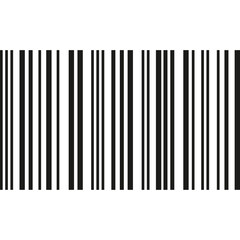 Abstract Black and White Vertical Lines Pattern Representing a Barcode on a Transparent Background