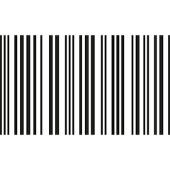 Abstract Barcode Pattern With Vertical Black Lines On A Transparent Background