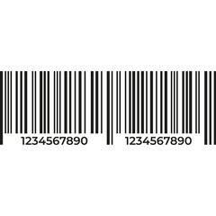 Abstract Black And White Barcode Design With Numbers On Transparent Background