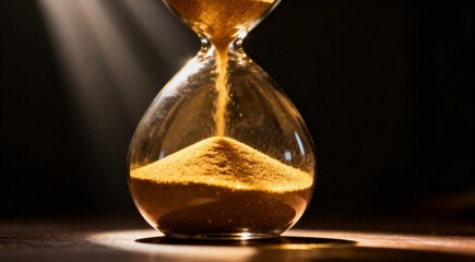 모래시계 모래가 떨어지면서 시간이 가는 사진