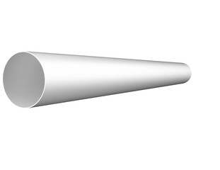 Isolated White Plastic PVC Plumbing Pipe Segment: HD 3D Illustration for Water Supply and Sanitary Systems, Clean Industrial Construction Material Graphic Element on Transparent Background—Essential