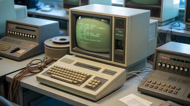 Retro computing setup with vintage monitors and keyboards sparks nostalgia for early technology pioneers and innovators