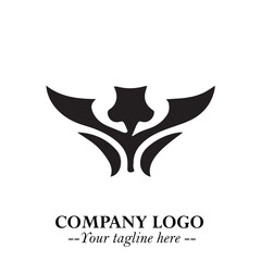 Elegant Bird Logo Symbol in Black on White Background with Minimalist and Modern Design