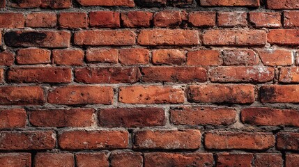 Obraz premium Detailed Red Brick Wall Texture Background with Weathered Surface and Rough Texture Old Construction Material with Shadows and Light