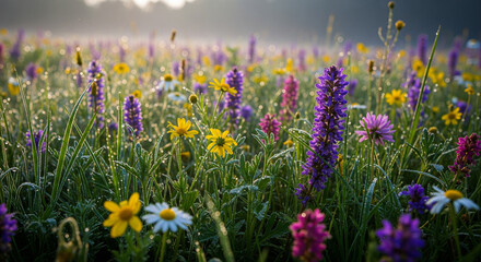 flowers, wildflowers, meadow, macro, bokeh, spring, nature, soft, sunlight, floral, bloom, garden, beauty
