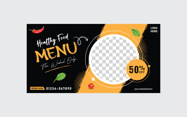 Restaurant food banner design template