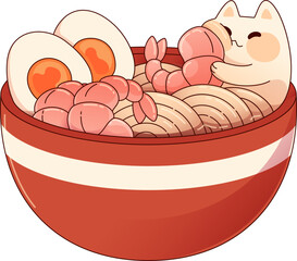Kitten  in Ramen with Shrimps