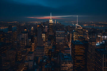 Midnight Glow Over Manhattan