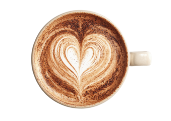 Creamy latte with heart design